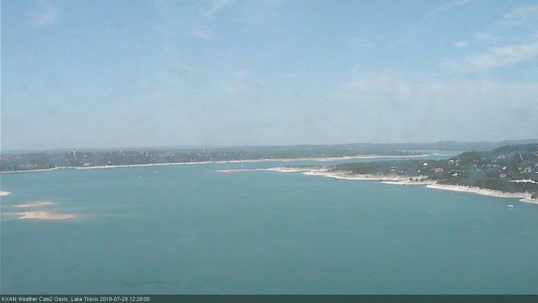 Lake Travis webcam, July 29, 2018 11:30 AM CT
