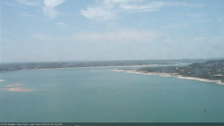 Lake Travis webcam, July 29, 2018 12:25 PM CT