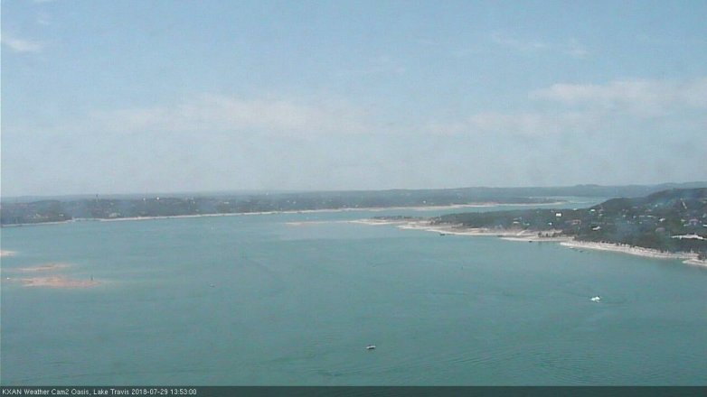 Lake Travis webcam, July 29, 2018 12:55 PM CT