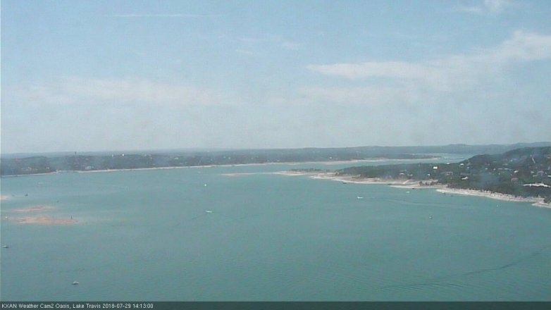 Lake Travis webcam, July 29, 2018 1:15 PM CT