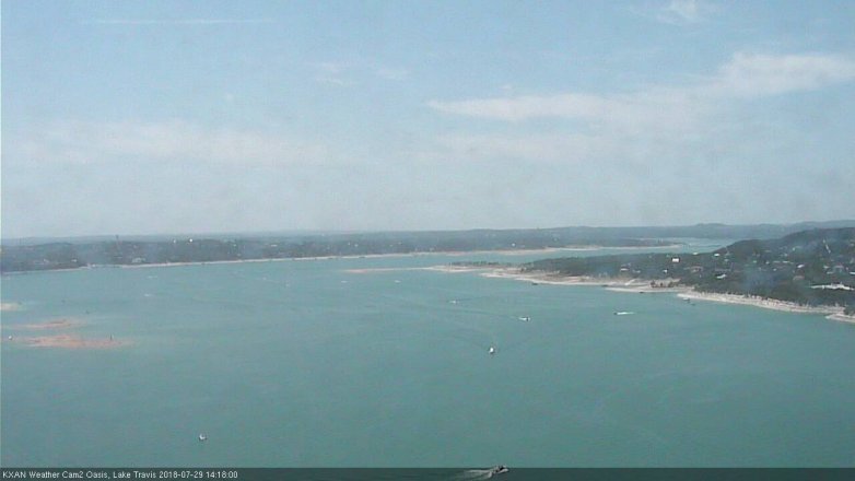 Lake Travis webcam, July 29, 2018 1:20 PM CT