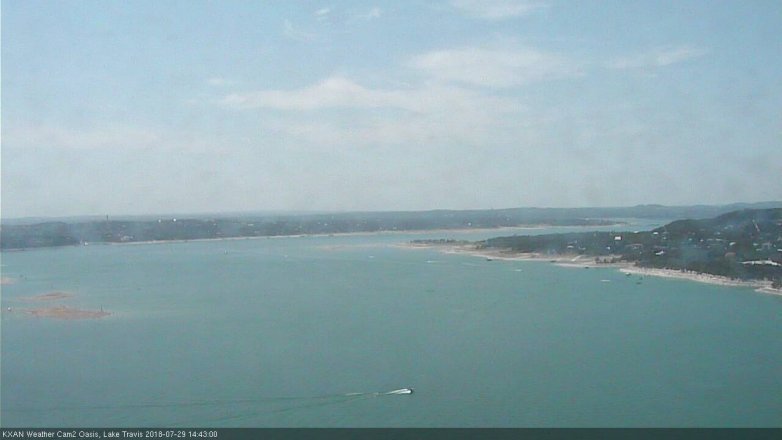 Lake Travis webcam, July 29, 2018 1:45 PM CT