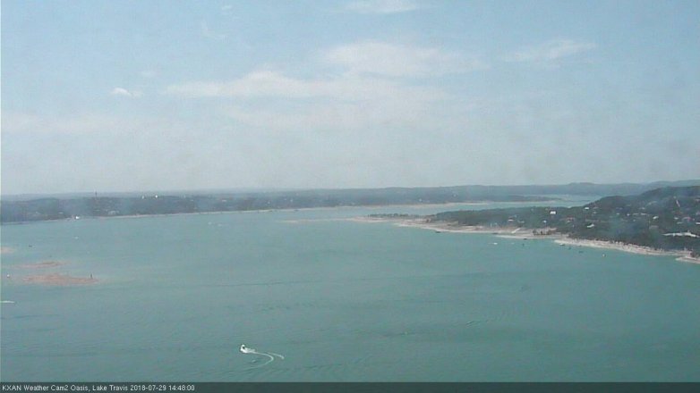 Lake Travis webcam, July 29, 2018 1:50 PM CT