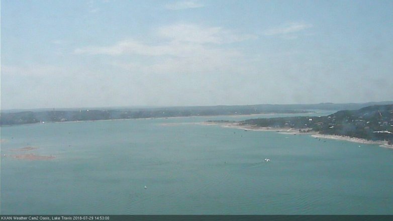 Lake Travis webcam, July 29, 2018 1:55 PM CT