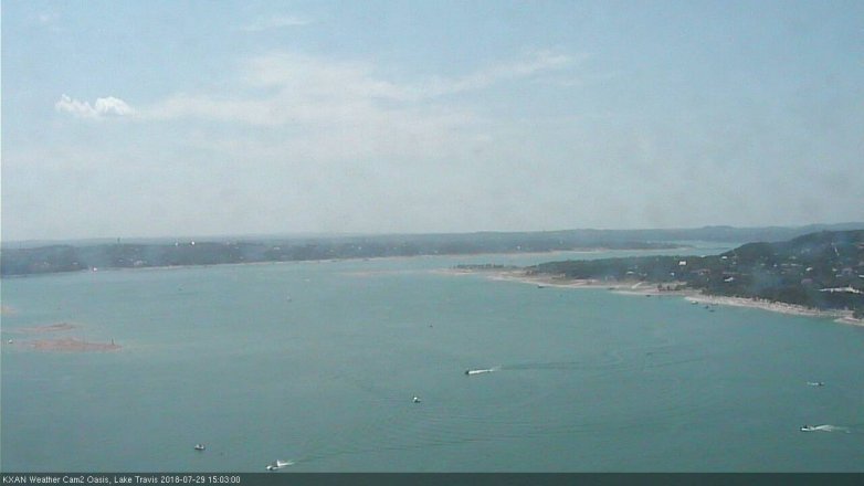Lake Travis webcam, July 29, 2018 2:05 PM CT