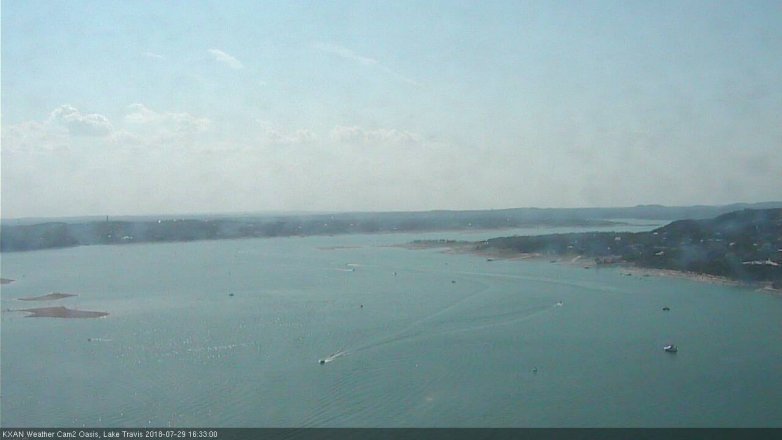 Lake Travis webcam, July 29, 2018 3:35 PM CT