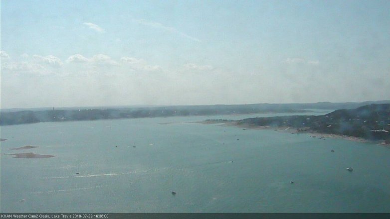 Lake Travis webcam, July 29, 2018 3:40 PM CT