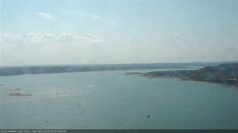 Lake Travis webcam, July 29, 2018 3:45 PM CT