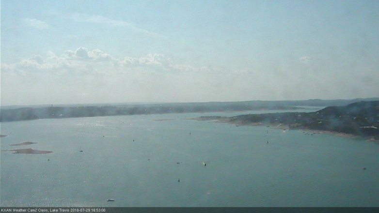 Lake Travis webcam, July 29, 2018 3:55 PM CT
