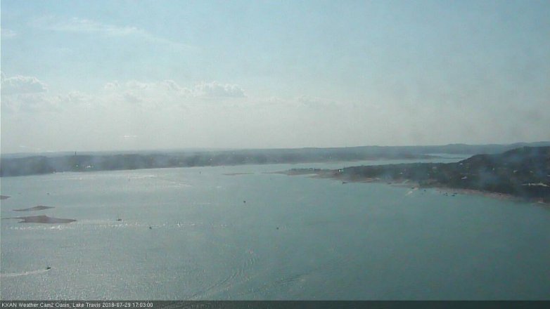 Lake Travis webcam, July 29, 2018 4:05 PM CT