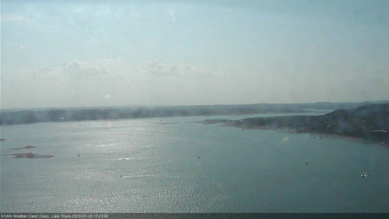 Lake Travis webcam, July 29, 2018 4:25 PM CT