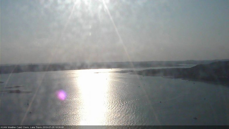 Lake Travis webcam, July 29, 2018 5:40 PM CT
