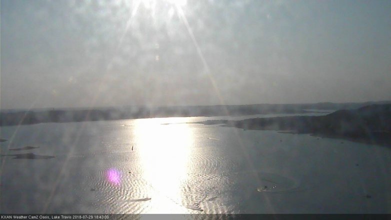 Lake Travis webcam, July 29, 2018 5:45 PM CT