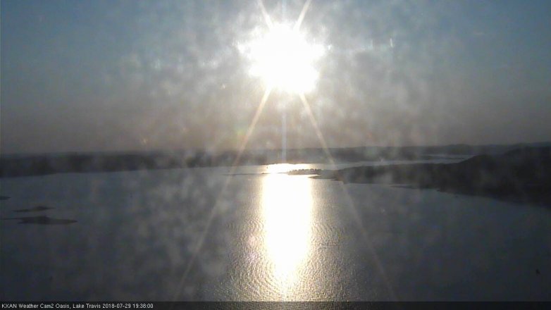 Lake Travis webcam, July 29, 2018 6:40 PM CT
