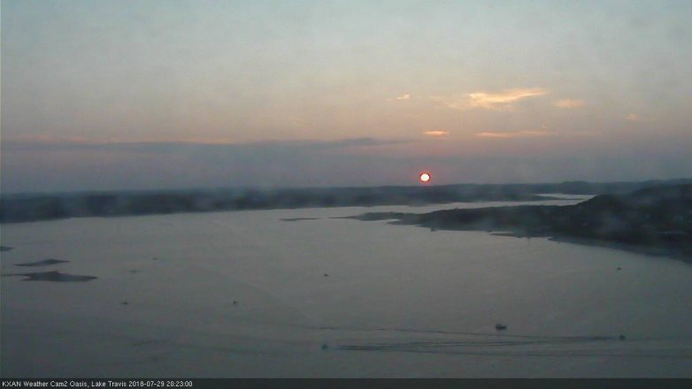 Lake Travis webcam, July 29, 2018 7:25 PM CT