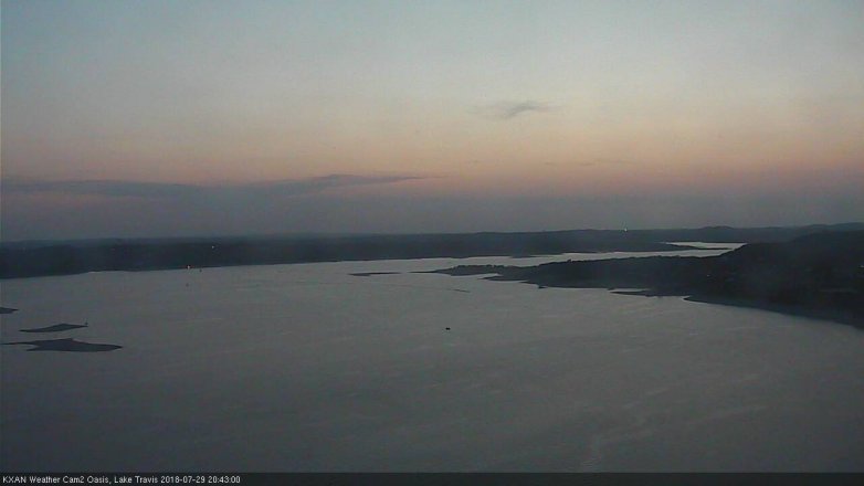 Lake Travis webcam, July 29, 2018 7:45 PM CT