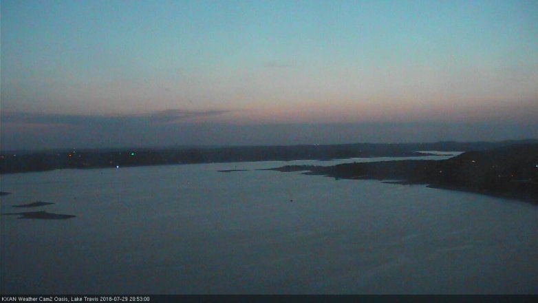 Lake Travis webcam, July 29, 2018 7:55 PM CT