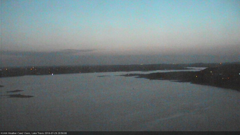 Lake Travis webcam, July 29, 2018 8:00 PM CT
