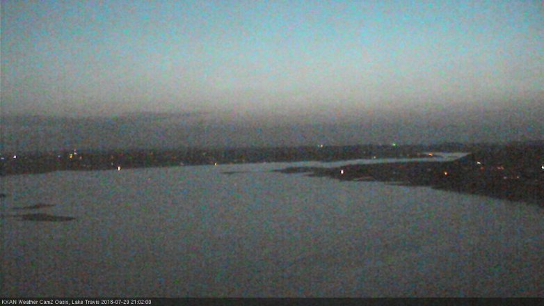 Lake Travis webcam, July 29, 2018 8:05 PM CT