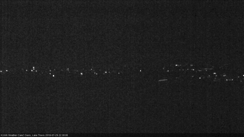 Lake Travis webcam, July 29, 2018 9:40 PM CT