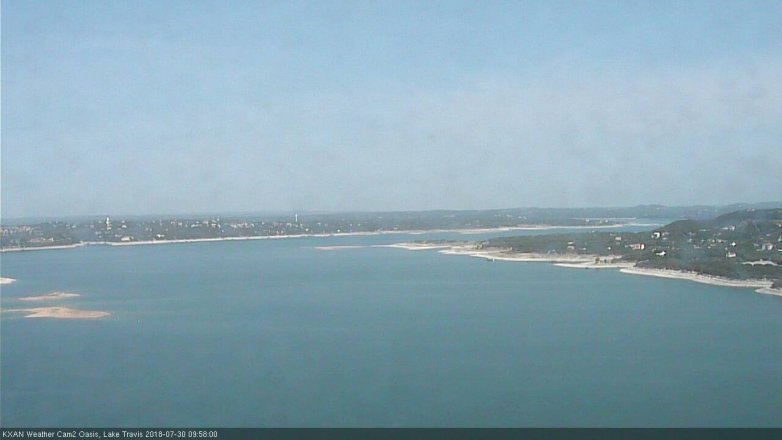 Lake Travis webcam, July 30, 2018 9:00 AM CT
