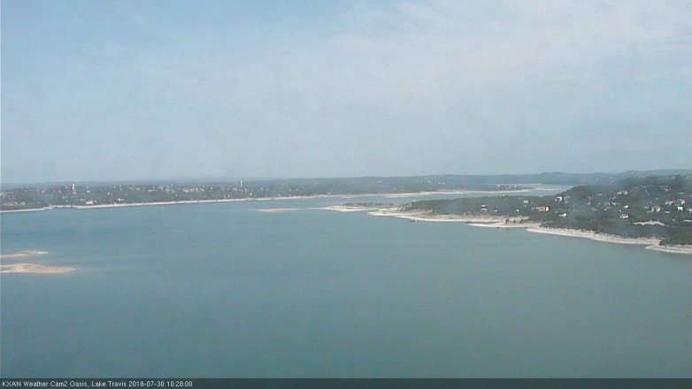 Lake Travis webcam, July 30, 2018 9:30 AM CT