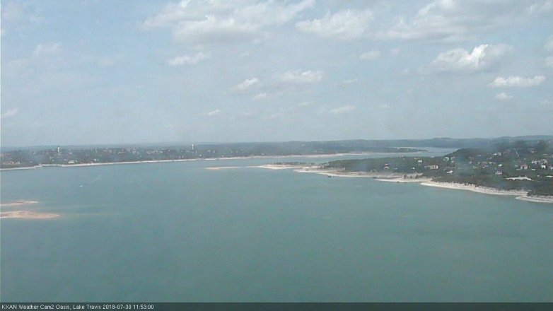 Lake Travis webcam, July 30, 2018 10:55 AM CT