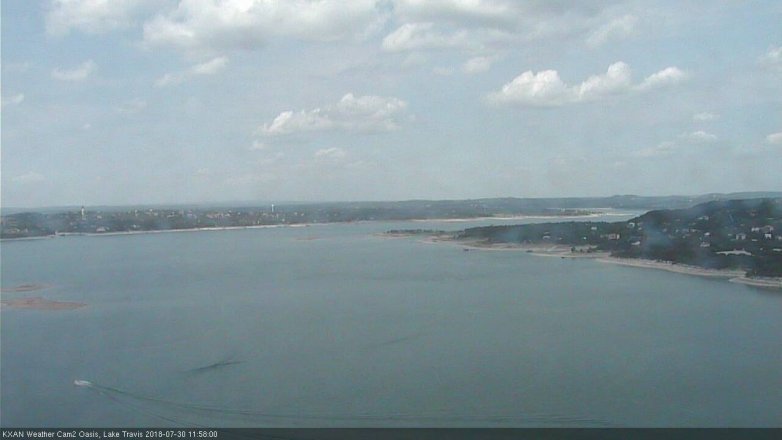 Lake Travis webcam, July 30, 2018 11:00 AM CT