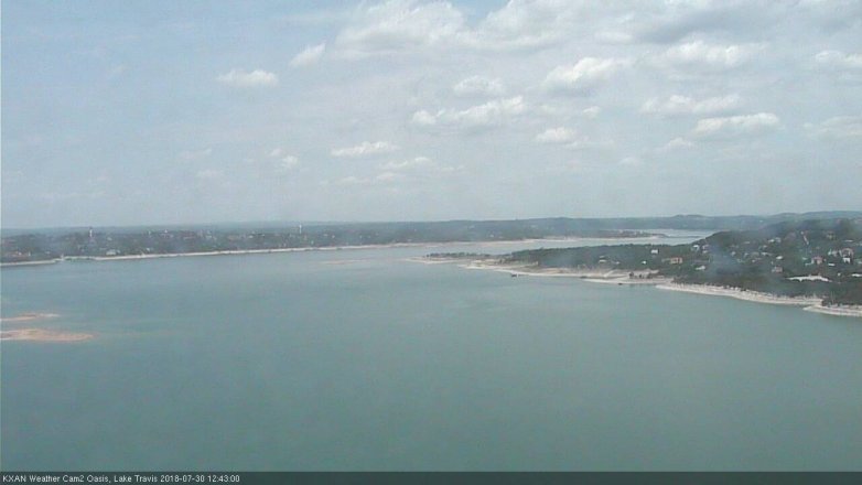 Lake Travis webcam, July 30, 2018 11:45 AM CT