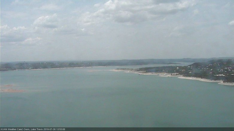 Lake Travis webcam, July 30, 2018 12:55 PM CT