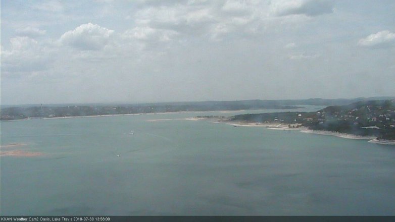 Lake Travis webcam, July 30, 2018 1:00 PM CT