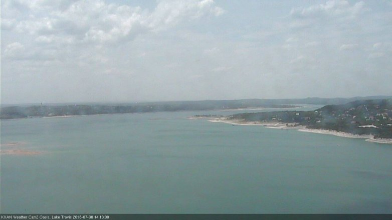 Lake Travis webcam, July 30, 2018 1:15 PM CT