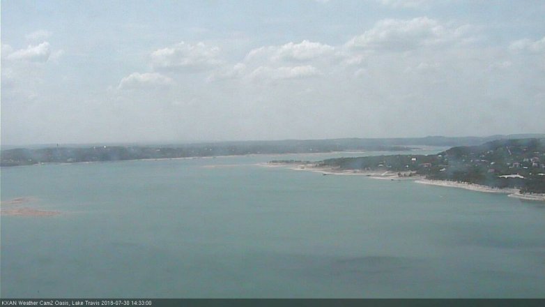 Lake Travis webcam, July 30, 2018 1:35 PM CT