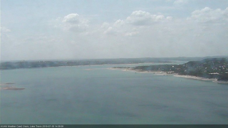 Lake Travis webcam, July 30, 2018 1:40 PM CT