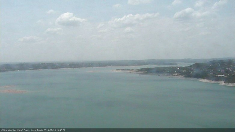 Lake Travis webcam, July 30, 2018 1:45 PM CT