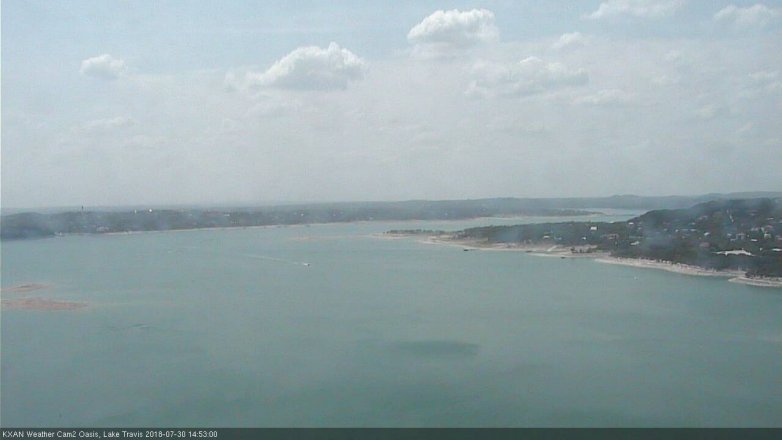 Lake Travis webcam, July 30, 2018 1:55 PM CT