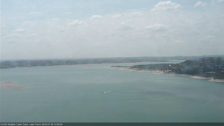 Lake Travis webcam, July 30, 2018 2:00 PM CT