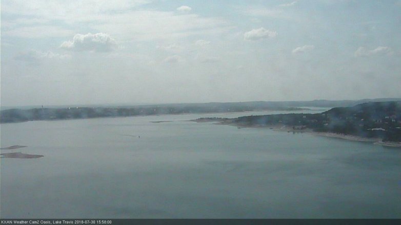 Lake Travis webcam, July 30, 2018 3:00 PM CT