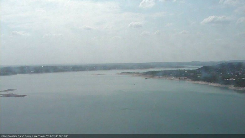 Lake Travis webcam, July 30, 2018 3:15 PM CT