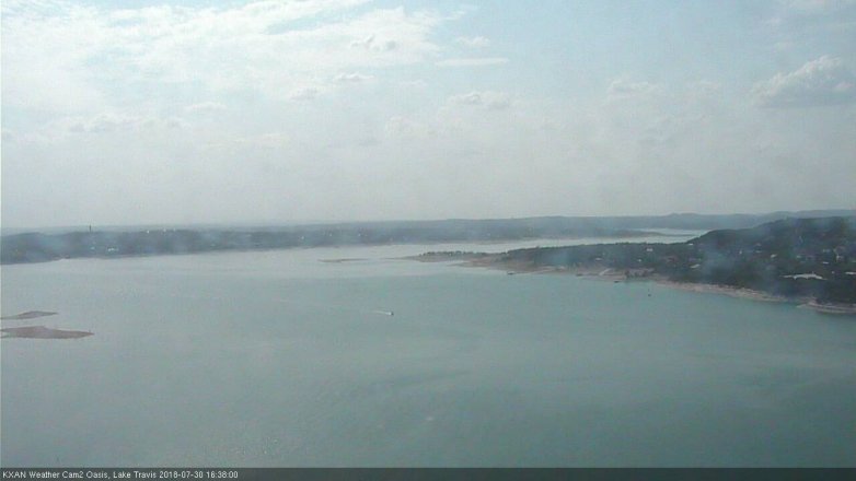 Lake Travis webcam, July 30, 2018 3:40 PM CT