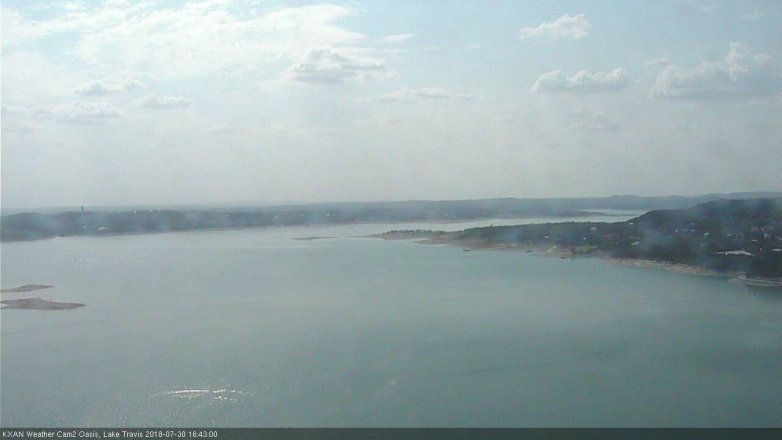 Lake Travis webcam, July 30, 2018 3:45 PM CT