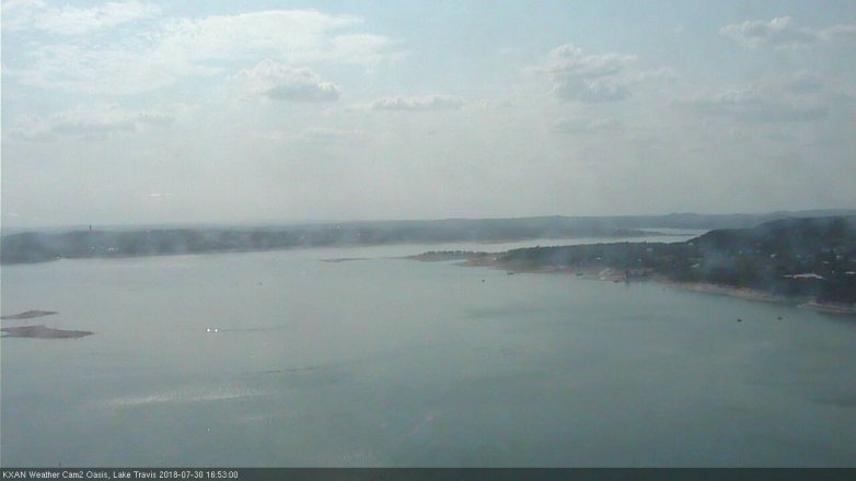 Lake Travis webcam, July 30, 2018 3:55 PM CT