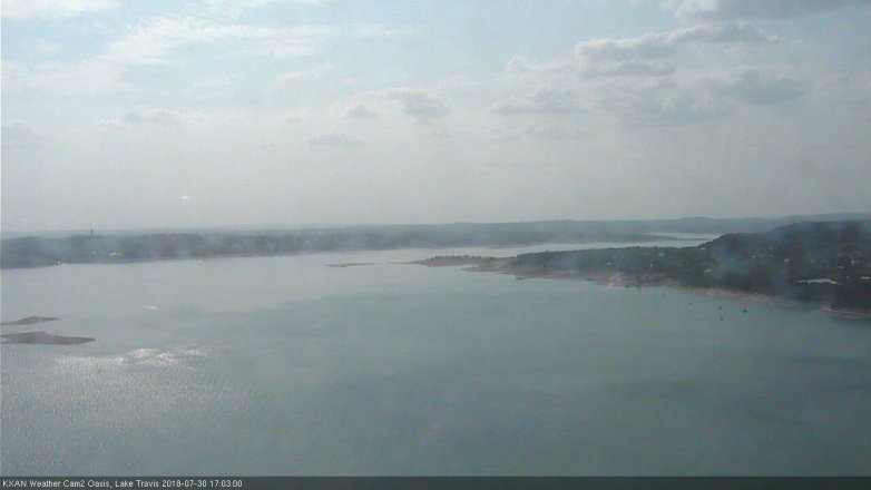 Lake Travis webcam, July 30, 2018 4:05 PM CT