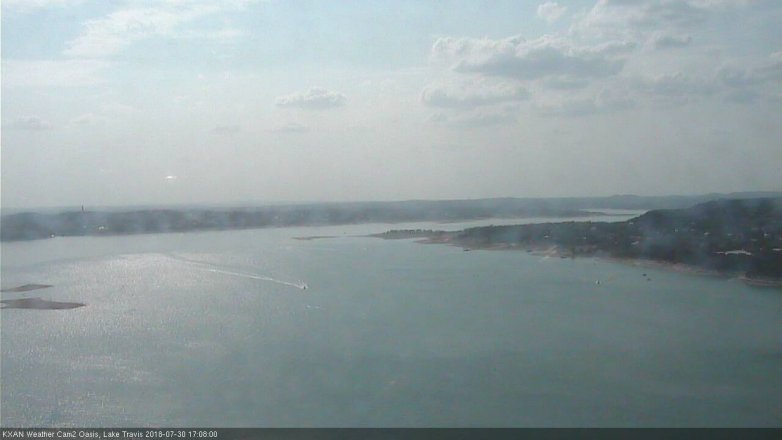 Lake Travis webcam, July 30, 2018 4:10 PM CT