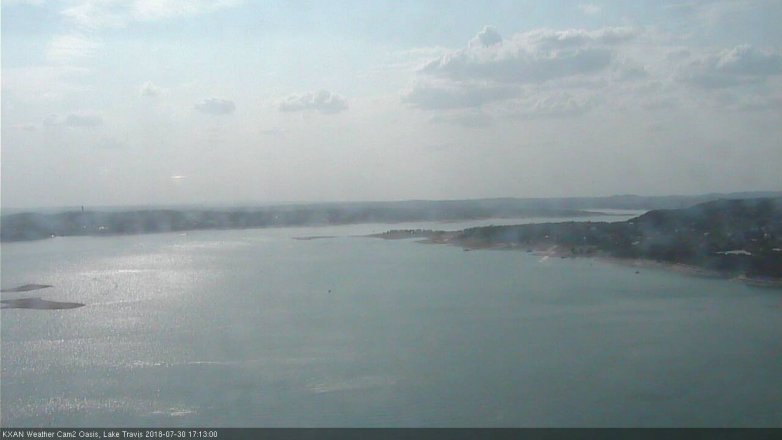 Lake Travis webcam, July 30, 2018 4:15 PM CT