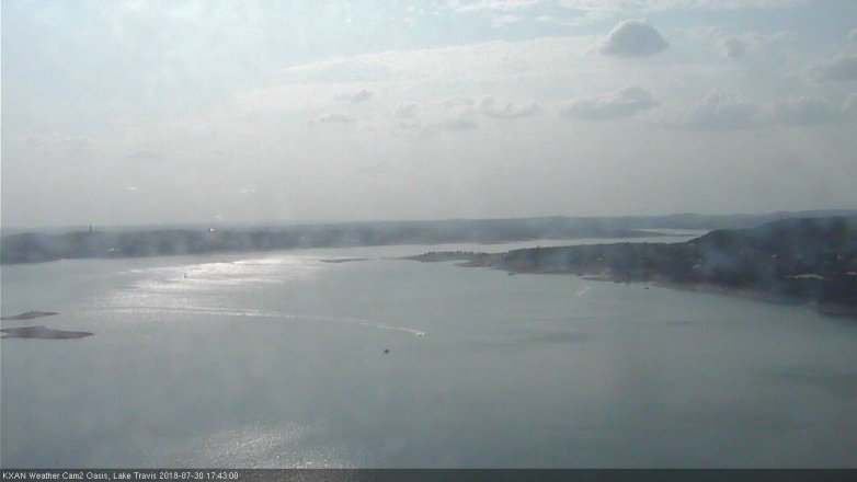 Lake Travis webcam, July 30, 2018 4:45 PM CT