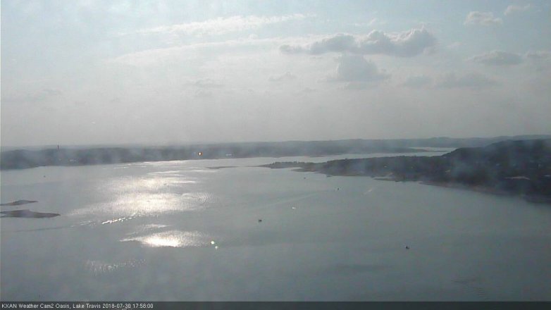 Lake Travis webcam, July 30, 2018 5:00 PM CT