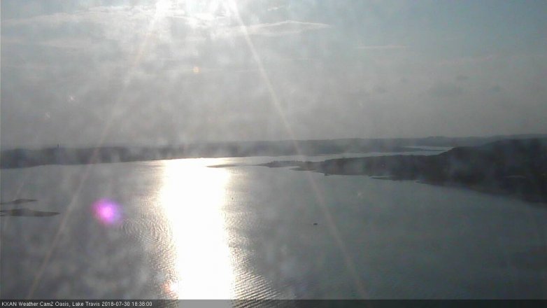 Lake Travis webcam, July 30, 2018 5:40 PM CT