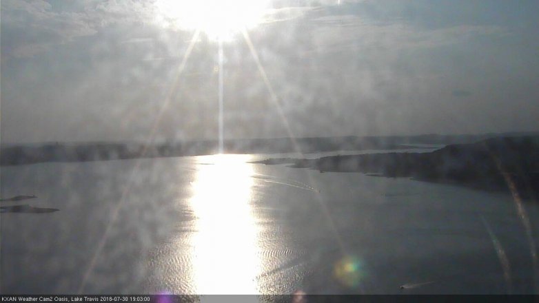 Lake Travis webcam, July 30, 2018 6:05 PM CT