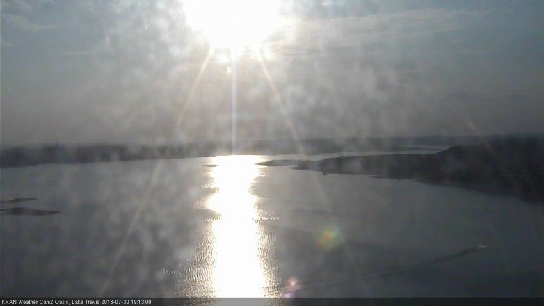 Lake Travis webcam, July 30, 2018 6:15 PM CT